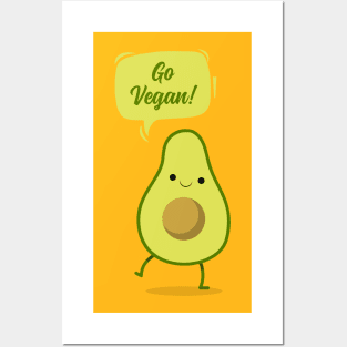 Go Vegan Avocado Posters and Art